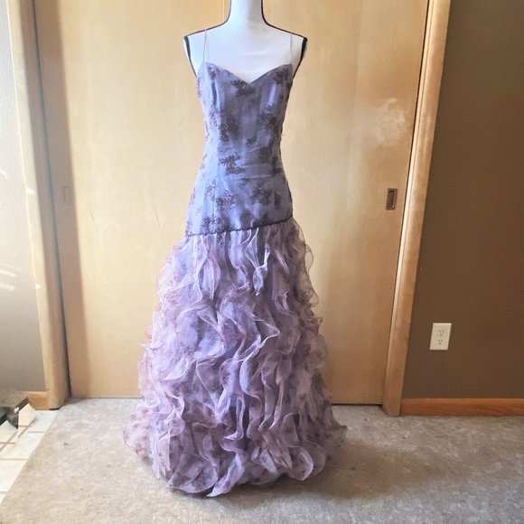 NWT Sz 6 Coli Couture Purple Floral Beaded Formal - Picture 1 of 6